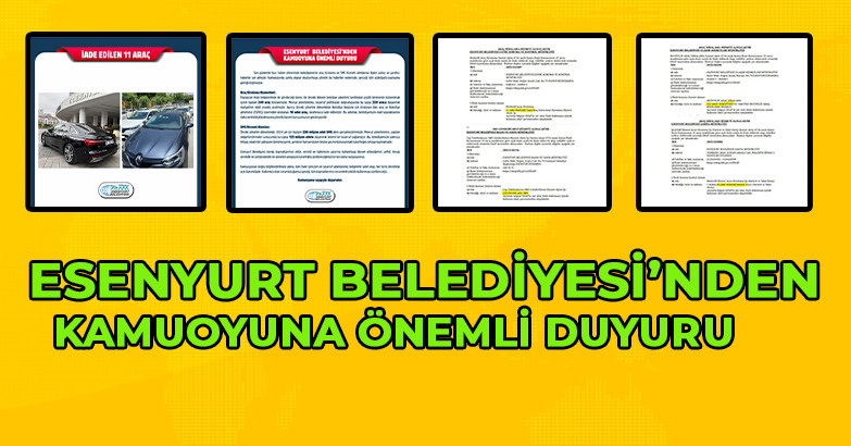 ESENYURT BELEDİYESİ’NDEN KAMUOYUNA ÖNEMLİ DUYURU