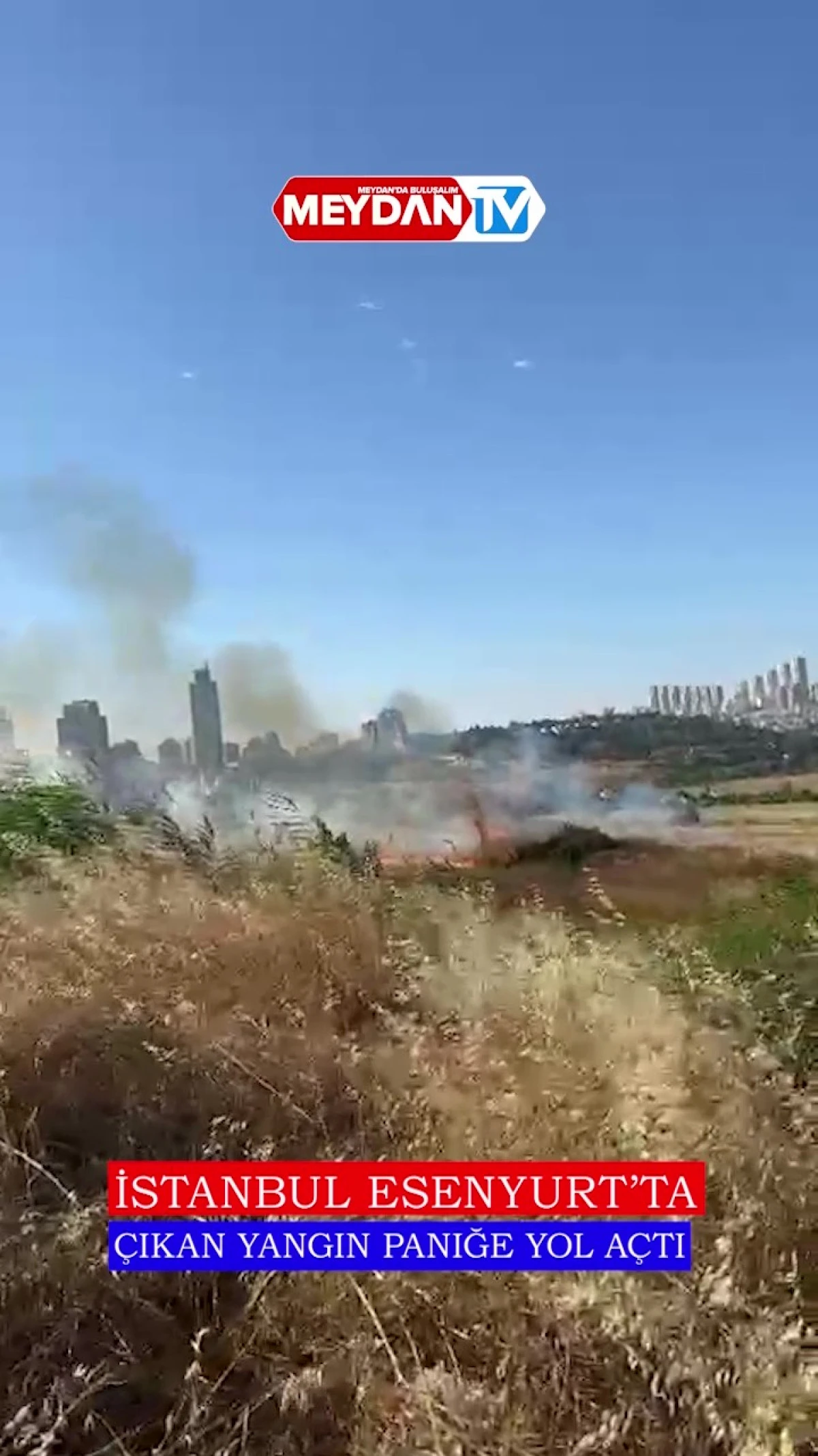 Esenyurt&rsquo;ta otlak yangını paniğe yol a&ccedil;tı